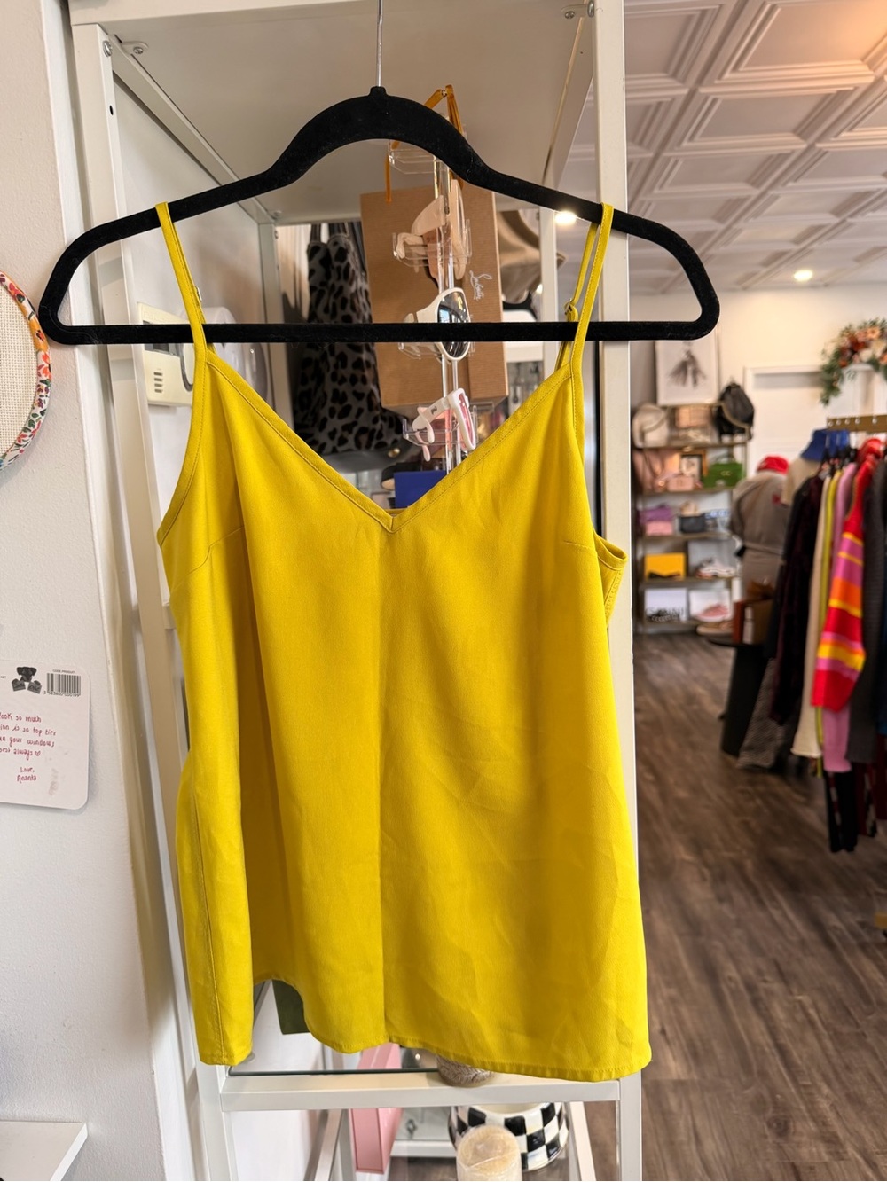 AllSaints Yellow V-Neck Silk-Blend Cami